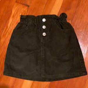 Girl’s Corduroy Green Skirt